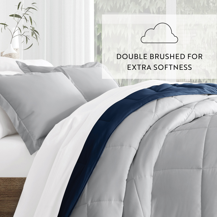Reversible Down-Alternative Comforter Bedding Set