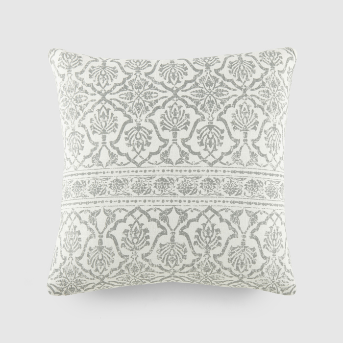 Elegant Cotton Decor Throw Pillow in Antique Floral Pattern
