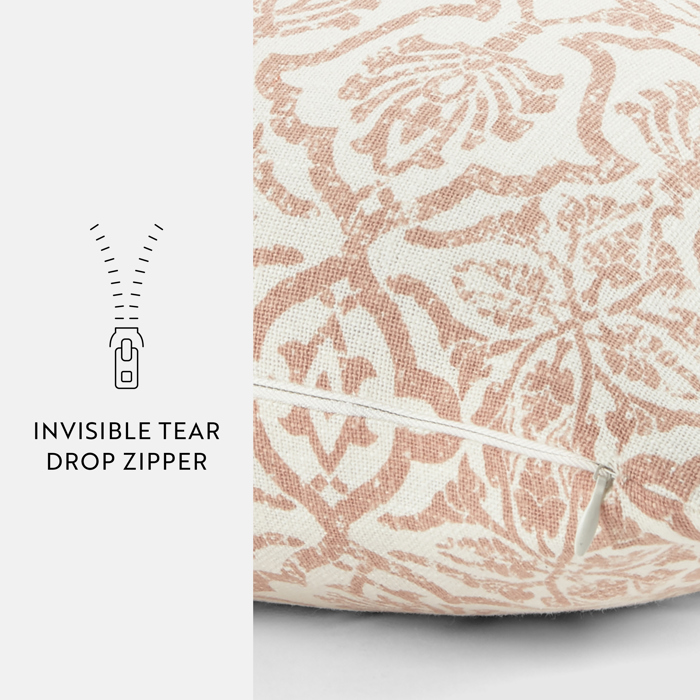 Elegant Cotton Decor Throw Pillow in Antique Floral Pattern