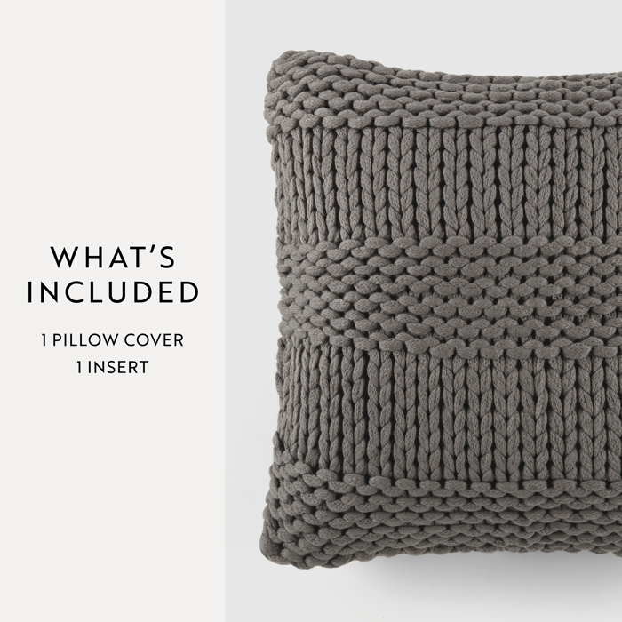 Decor Throw Pillow in Cozy Chunky Knit Fabric