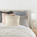 Ivory Decor Throw Pillow in Cozy Chunky Knit Fabric