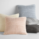 Light Blue Decor Throw Pillow in Cozy Chunky Knit Fabric