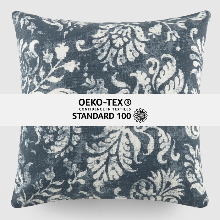 Elegant Cotton Decor Throw Pillow in Distressed Floral Pattern