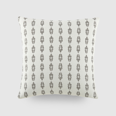 Elegant Cotton Decor Throw Pillow in Folk Leaves Pattern