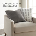 Gray Decor Throw Pillow in Seed Stitch Knit Fabric