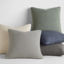Natural Decor Throw Pillow in Seed Stitch Knit Fabric