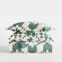 Twin XL Adobe Diamond Teal Patterned Soft Duvet Cover Bed Set - Bohemian Patterns