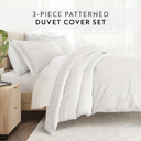 King Burst of Vines Light Gray Patterned Soft Duvet Cover Bed Set - Bohemian Patterns