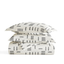 Twin XL Geo Dash Gray Patterned Soft Duvet Cover Bed Set - Bohemian Patterns