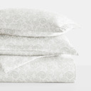 Twin XL Coarse Paisley Light Gray Patterned Soft Duvet Cover Bed Set - Classic Patterns