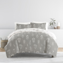 Twin XL Botany Floral Light Gray Patterned Soft Duvet Cover Bed Set - Garden Farmhouse