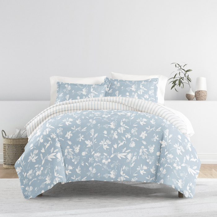 Patterned Soft Duvet Cover Bed Set - Garden Farmhouse