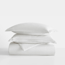 King Puffed Chevron Light Gray Patterned Soft Duvet Cover Bed Set - Geometric Patterns