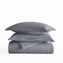 King Blue Diamond Navy Patterned Soft Duvet Cover Bed Set - Modern Elegance