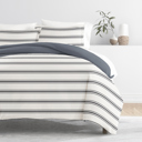 King Desert Stripe Navy Striped Soft Duvet Cover Bedding Set - 18 Pattern Designs