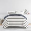 King Desert Stripe Navy Striped Soft Duvet Cover Bedding Set - 18 Pattern Designs