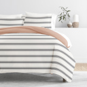 King Desert Stripe Rose Striped Soft Duvet Cover Bedding Set - 18 Pattern Designs