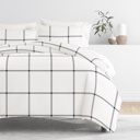 King Grid Gray Striped Soft Duvet Cover Bedding Set - 18 Pattern Designs