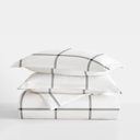 King Grid Gray Striped Soft Duvet Cover Bedding Set - 18 Pattern Designs