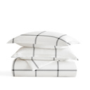 Twin XL Grid Gray Striped Soft Duvet Cover Bedding Set - 18 Pattern Designs