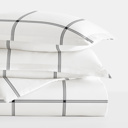 Twin XL Grid Gray Striped Soft Duvet Cover Bedding Set - 18 Pattern Designs