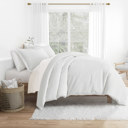 King Pinstriped Light Gray Striped Soft Duvet Cover Bedding Set - 18 Pattern Designs
