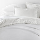 King Pinstriped Light Gray Striped Soft Duvet Cover Bedding Set - 18 Pattern Designs