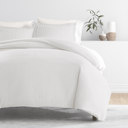 Queen Pinstriped Light Gray Striped Soft Duvet Cover Bedding Set - 18 Pattern Designs