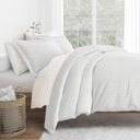Twin XL Pinstriped Light Gray Striped Soft Duvet Cover Bedding Set - 18 Pattern Designs