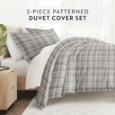 King Polka Dot Gray Striped Soft Duvet Cover Bedding Set - 18 Pattern Designs