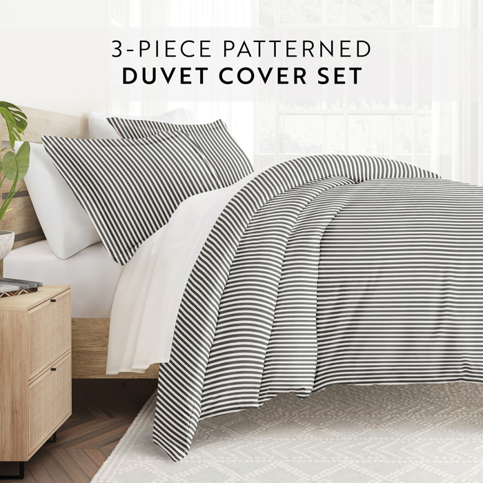Striped Soft Duvet Cover Bedding Set - 18 Pattern Designs