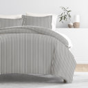 Twin XL Ribbon Gray Striped Soft Duvet Cover Bedding Set - 18 Pattern Designs