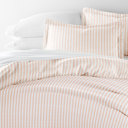 King Puffed Rugged Stripes Blush Striped Soft Duvet Cover Bedding Set - 18 Pattern Designs