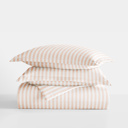 King Puffed Rugged Stripes Blush Striped Soft Duvet Cover Bedding Set - 18 Pattern Designs