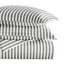 King Puffed Rugged Stripes Gray Striped Soft Duvet Cover Bedding Set - 18 Pattern Designs