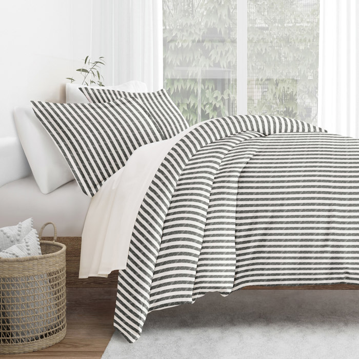Striped Soft Duvet Cover Bedding Set - 18 Pattern Designs