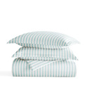 Queen Puffed Rugged Stripes Light Blue Striped Soft Duvet Cover Bedding Set - 18 Pattern Designs