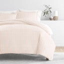 Twin XL Puffed Rugged Stripes Blush Striped Soft Duvet Cover Bedding Set - 18 Pattern Designs