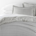 Twin XL Puffed Rugged Stripes Gray Striped Soft Duvet Cover Bedding Set - 18 Pattern Designs