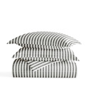 Twin XL Puffed Rugged Stripes Gray Striped Soft Duvet Cover Bedding Set - 18 Pattern Designs