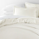 Twin XL Puffed Rugged Stripes Ivory Striped Soft Duvet Cover Bedding Set - 18 Pattern Designs