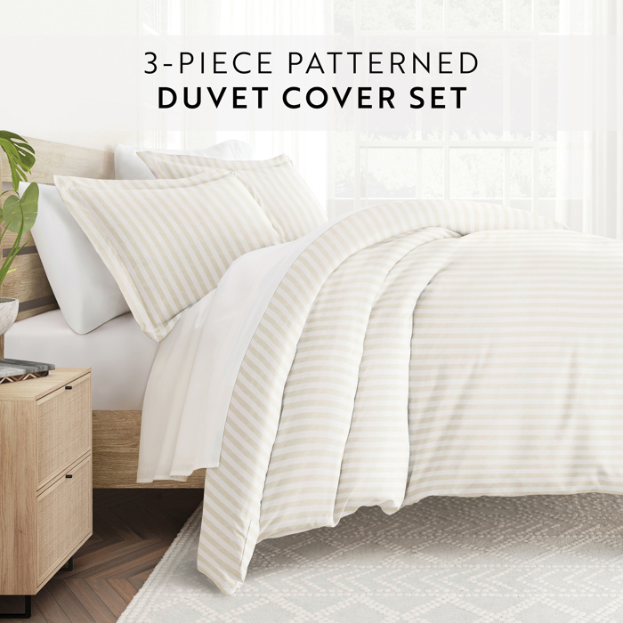 Striped Soft Duvet Cover Bedding Set - 18 Pattern Designs