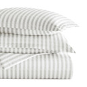 Twin XL Puffed Rugged Stripes Light Gray Striped Soft Duvet Cover Bedding Set - 18 Pattern Designs