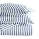 Twin XL Puffed Rugged Stripes Navy Striped Soft Duvet Cover Bedding Set - 18 Pattern Designs