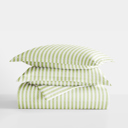 Twin XL Puffed Rugged Stripes Sage Striped Soft Duvet Cover Bedding Set - 18 Pattern Designs