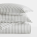 King Vertical Dreams Gray Striped Soft Duvet Cover Bedding Set - 18 Pattern Designs