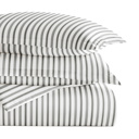 King Vertical Dreams Gray Striped Soft Duvet Cover Bedding Set - 18 Pattern Designs