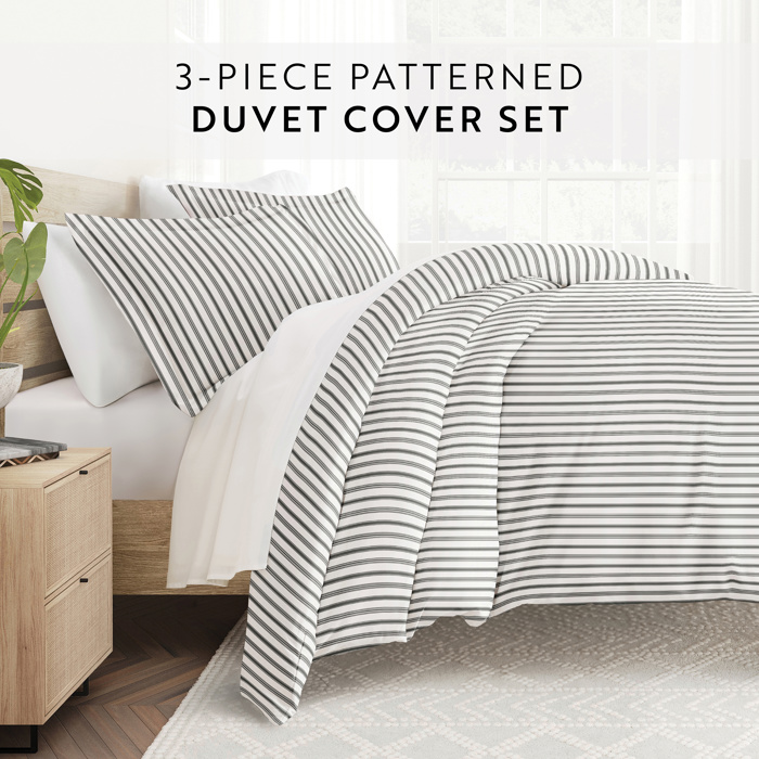 Striped Soft Duvet Cover Bedding Set - 18 Pattern Designs