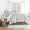 Twin XL Vertical Dreams Gray Striped Soft Duvet Cover Bedding Set - 18 Pattern Designs