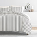 Twin XL Vertical Dreams Gray Striped Soft Duvet Cover Bedding Set - 18 Pattern Designs
